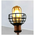 Retro Metal Black Wire Cage Lamp with Exposed Edison Bulb