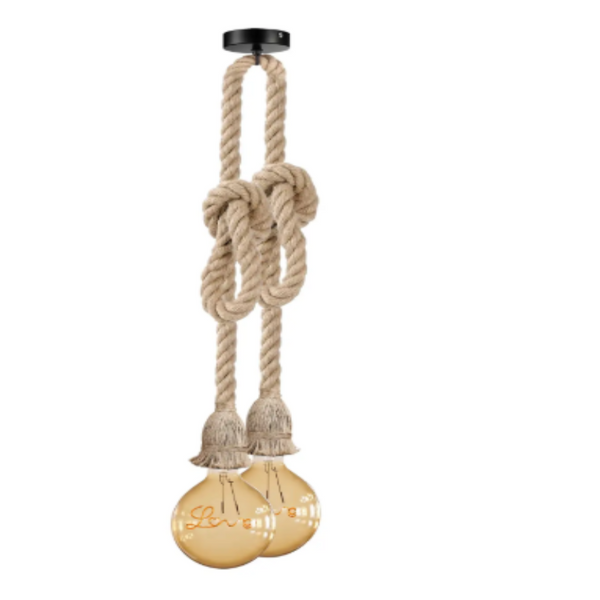 3m Industrial E27 Vintage Hemp Rope Pendant Lights ~3332
