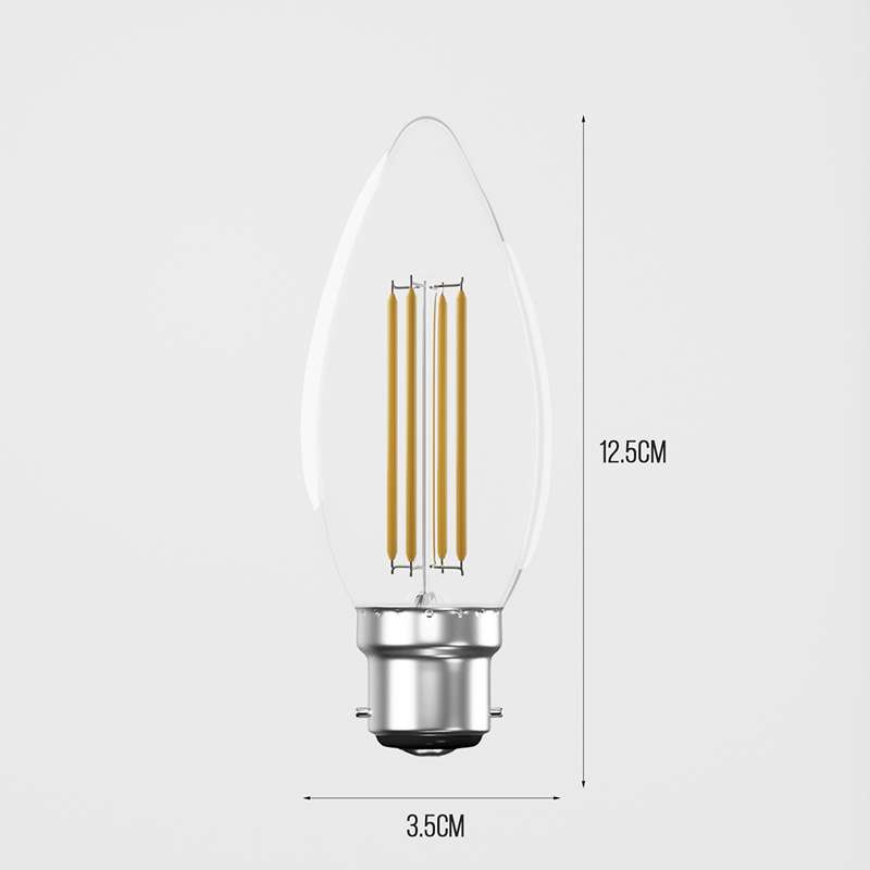 LED Filament Candle Edison Screw Bulb - Size image