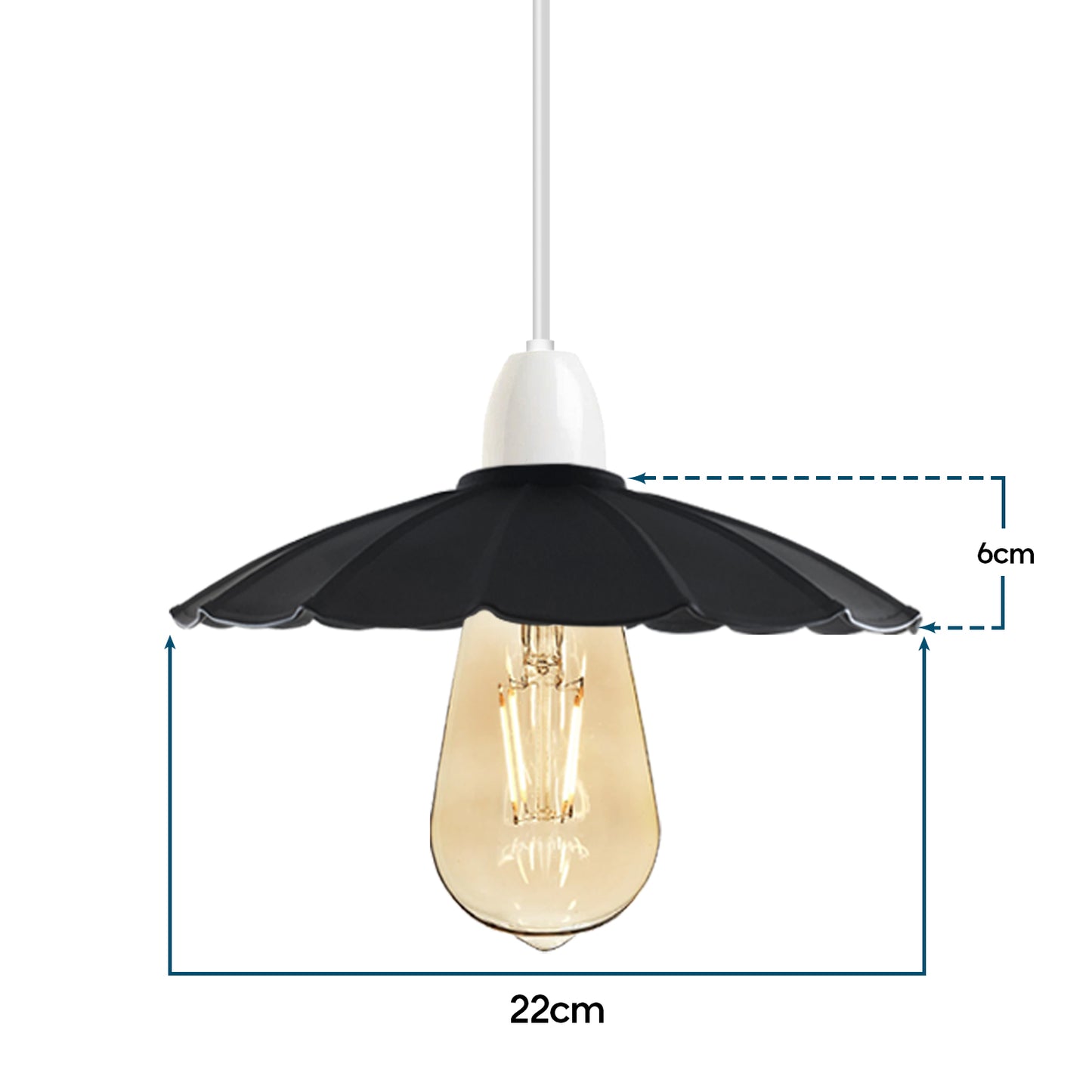  Industrial Wavy Shade Rustic Lampshade Ceiling Pendant Light-Size Image
