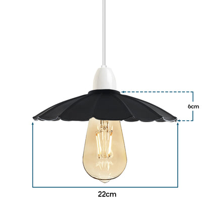  Industrial Wavy Shade Rustic Lampshade Ceiling Pendant Light-Size Image
