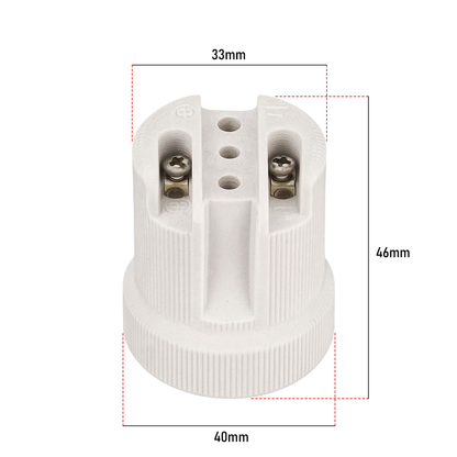 E27 Ceramic Lamp Holder Edison Screw Light Bulb Socket for DIY ~ 3236