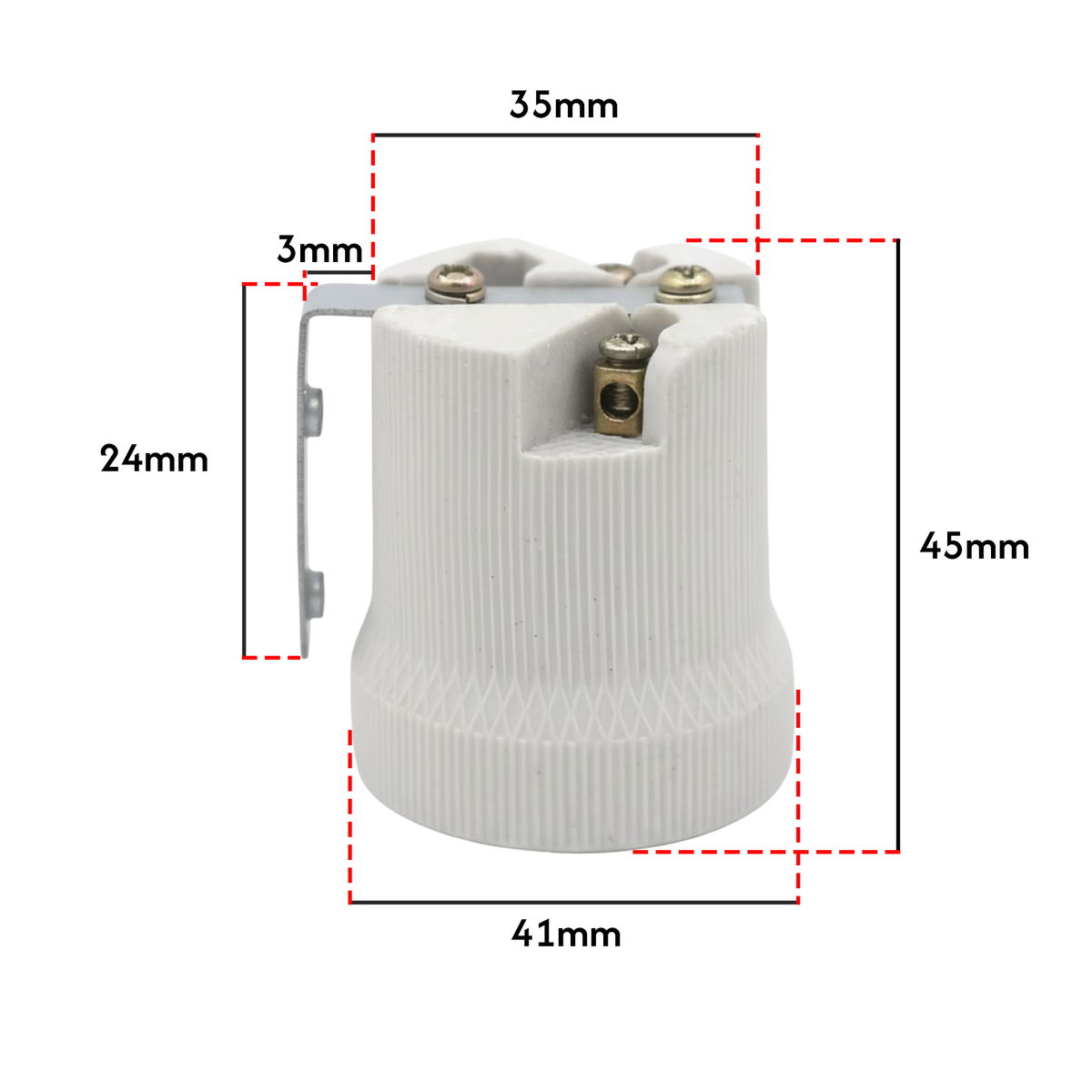 E27 Ceramic Lamp Holder Porcelain Edison Screw Bulb Socket ~ 3240