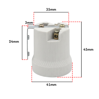E27 Ceramic Lamp Holder Porcelain Edison Screw Bulb Socket ~ 3240