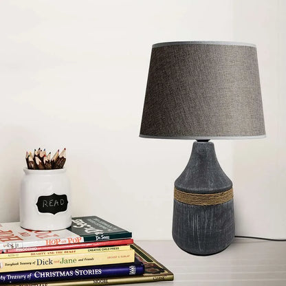 Ceramic Bedside Grey Table Lamp with Shade Lamp - Application