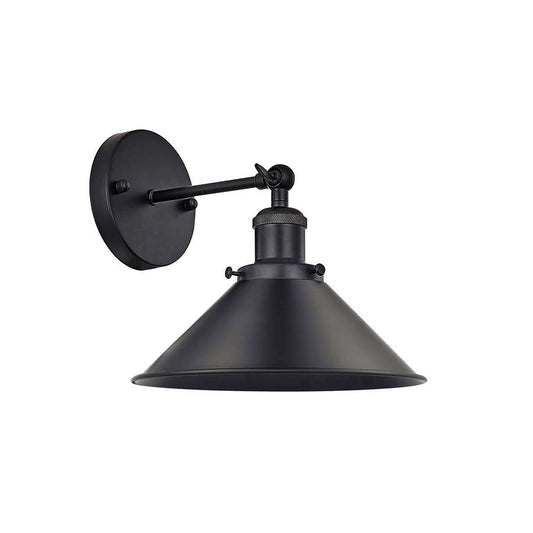  Adjustable armed black coned shape wall lamp
