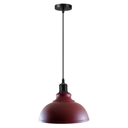 Vintage Curvy Dome Pendant Light in Burgundy~4127