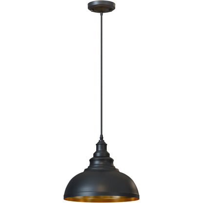 Curvy Metal Shade Pendant Light  E27 29cm Metal Shade~4151