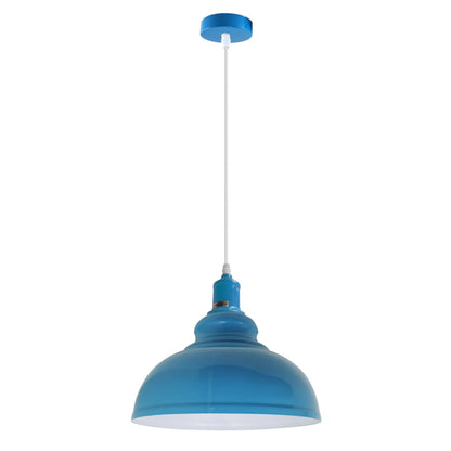 Curvy Metal Shade Pendant Light  E27 29cm Metal Shade~4151