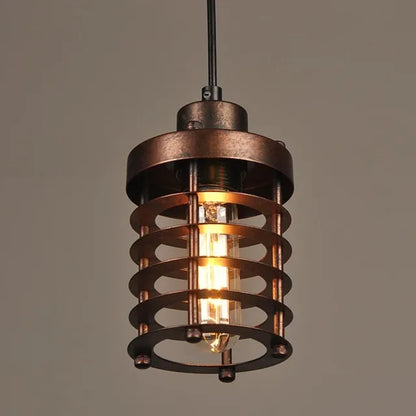 Vintage Pendant Lights Industrial Metal Ceiling Hanging Lamp Shade Cage Pendant Light Adjustable for Kitchen