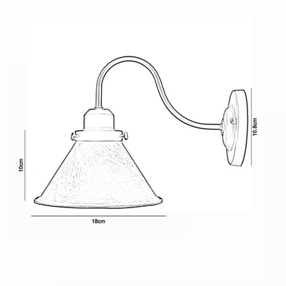 modern brushed cooper cone lampshade e27 lamp holder wall lights-Size image