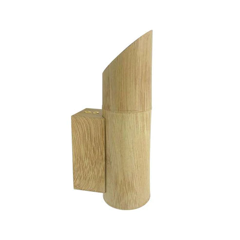 Modern Cylinder Bamboo Wood Gu10 Base Wall Lamp Fixture