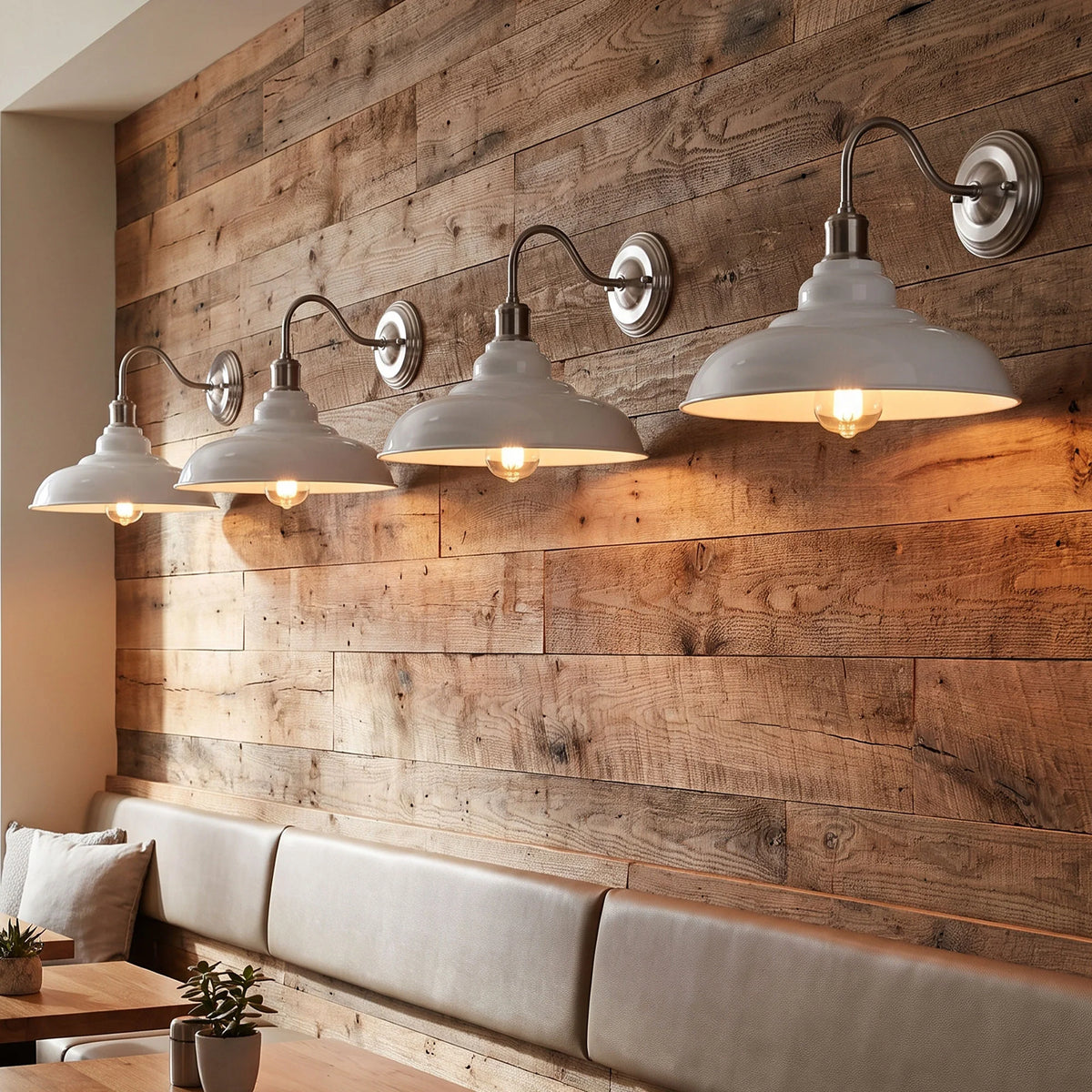 White Industrial Wall Light