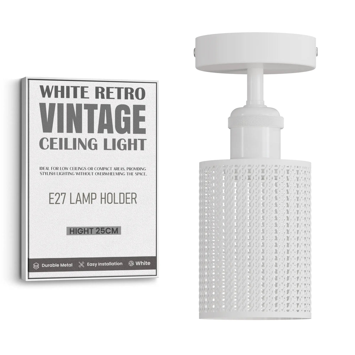 White retro vintage ceiling light
