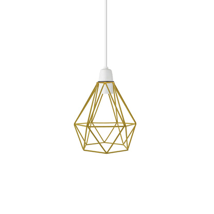 Yellow diamond wire cage lighting lampshade~3065