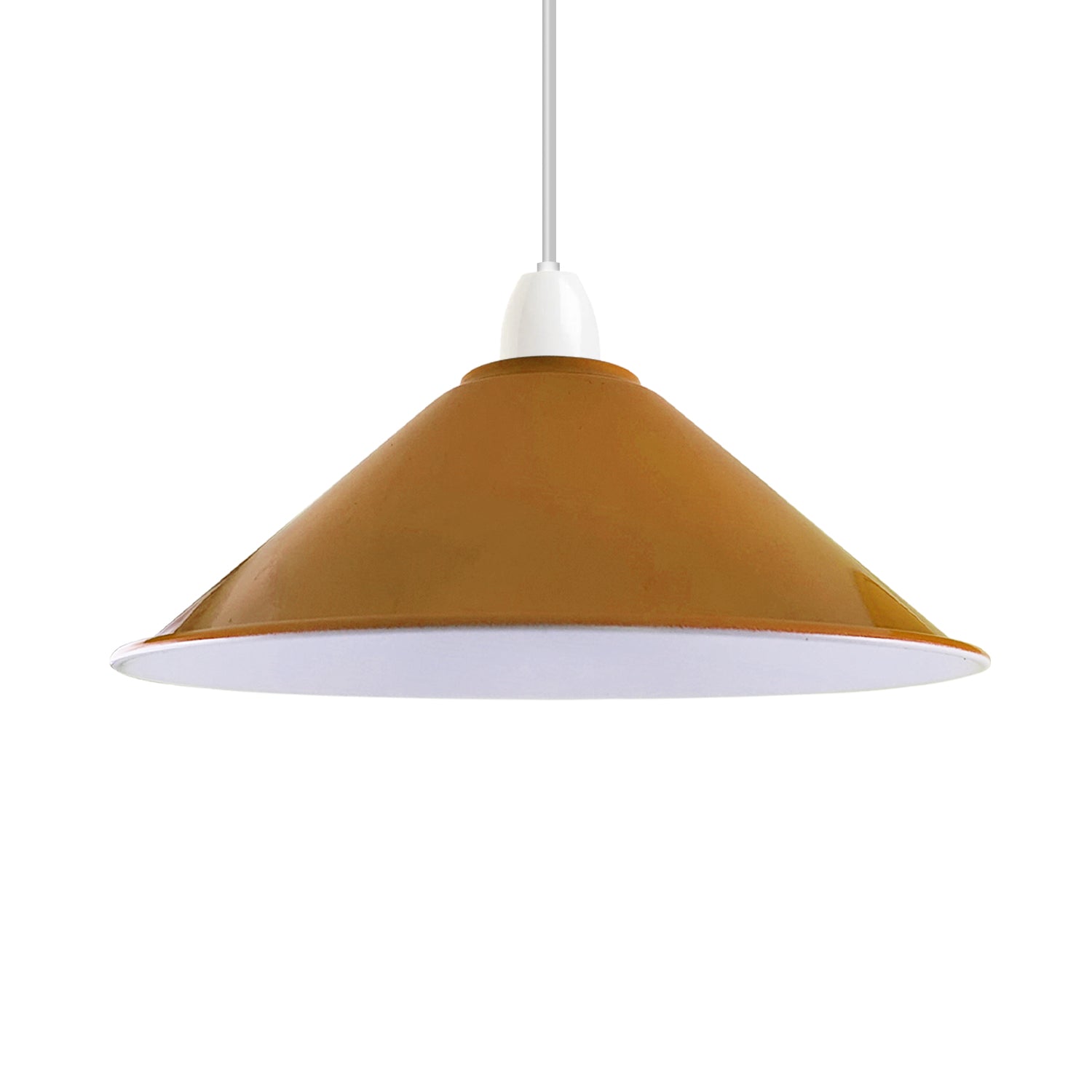 easy fit shade with a contrast inner. Height 22cm Diameter yellow shade