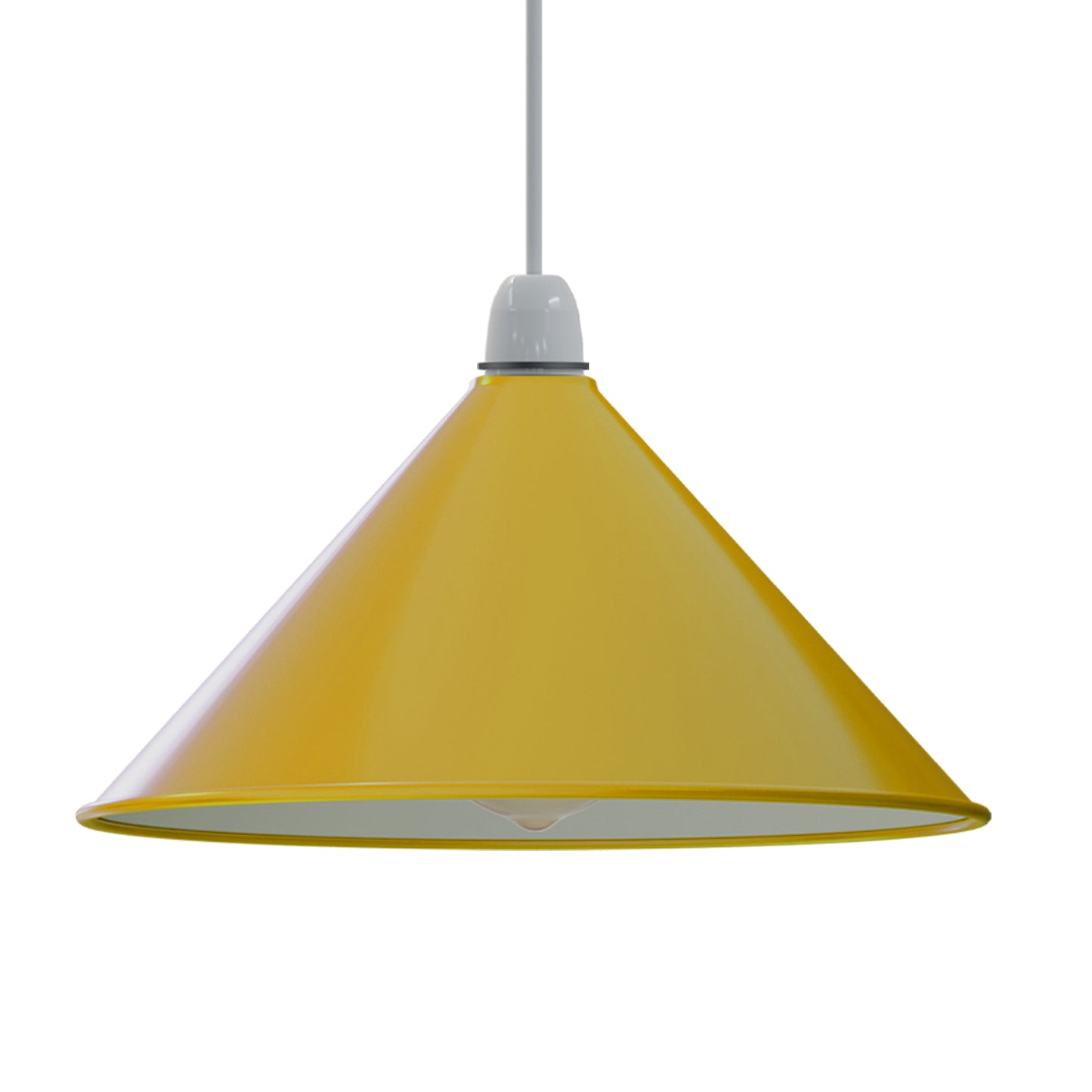 Yellow Metal Cone Style Lamp Shade