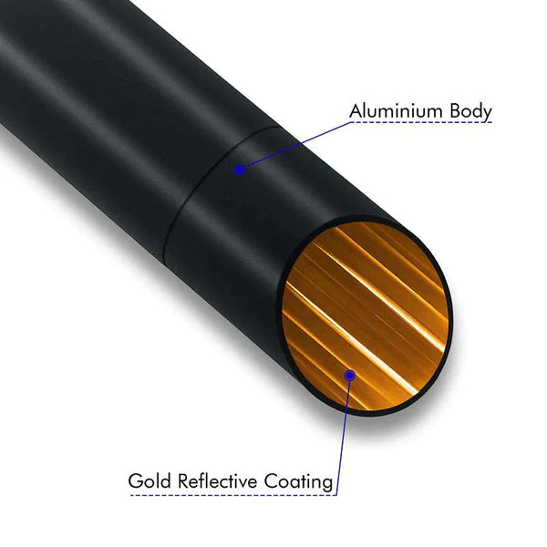 Lucid Ruben Ceiling Pendant long tube Black & Gold Inner Light-Detail image