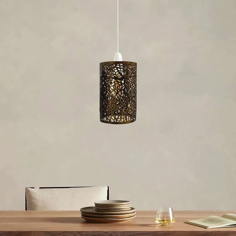 Industrial Drum Cage Shade Ceiling Hanging Pendant Light -Application image