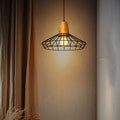 Wood Lamp Holder Base Nest Cage Ceiling Hanging Pendant Light -Application Image 