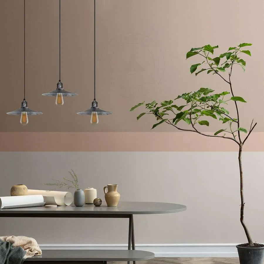 3 way metal shade hanging lamp -Application image