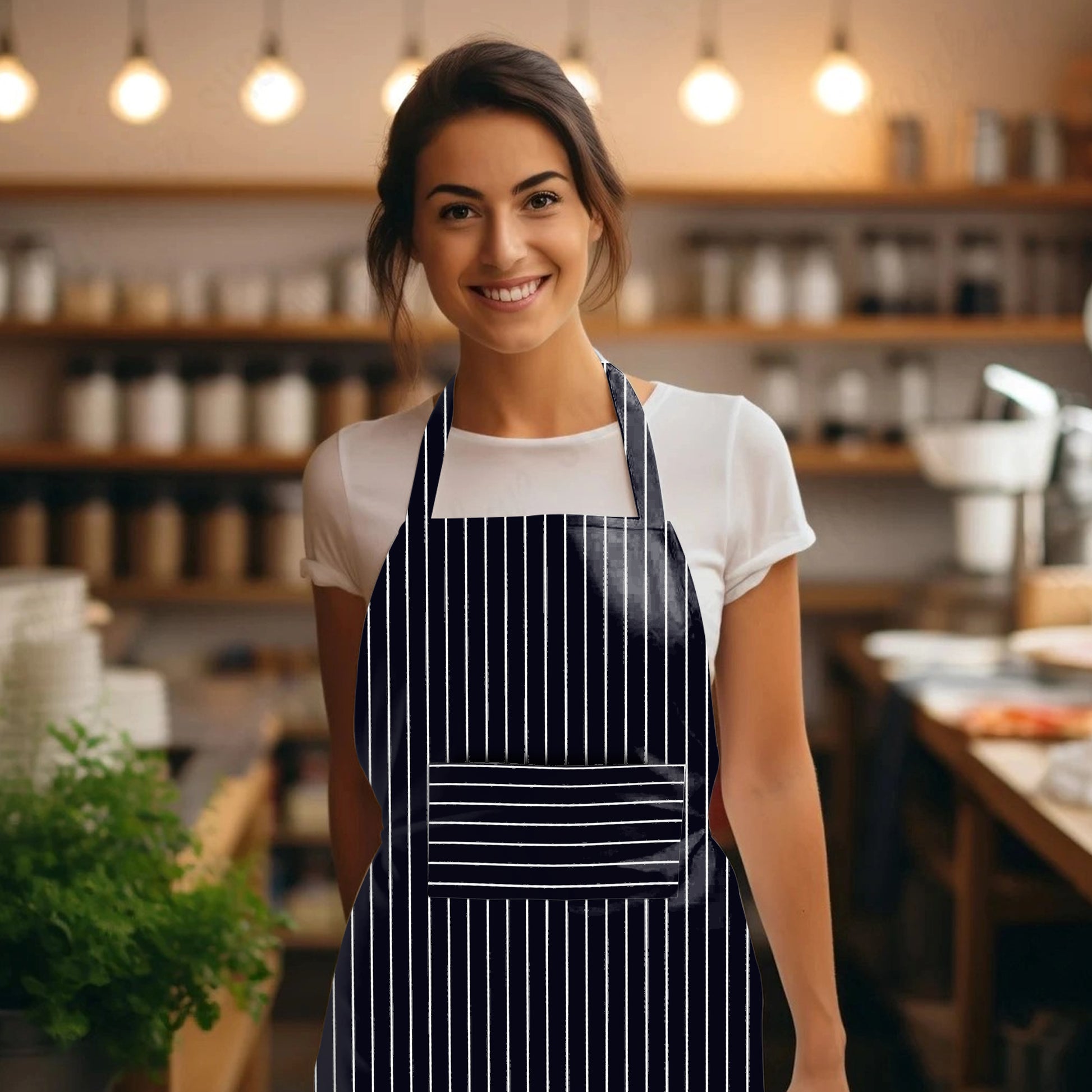 Modern Chef Bib Aprons with Pocket for Men - Main Image