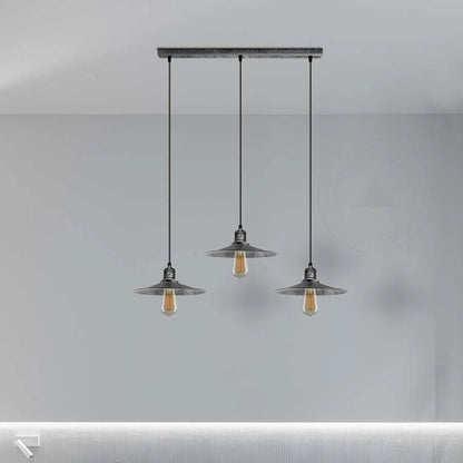3 way metal shade hanging lamp - Application image
