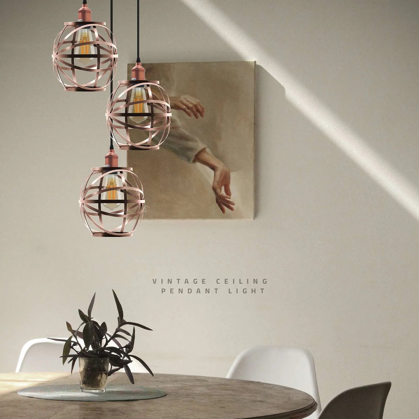 3 Head Wire Cage Hanging Pendant Light.application image