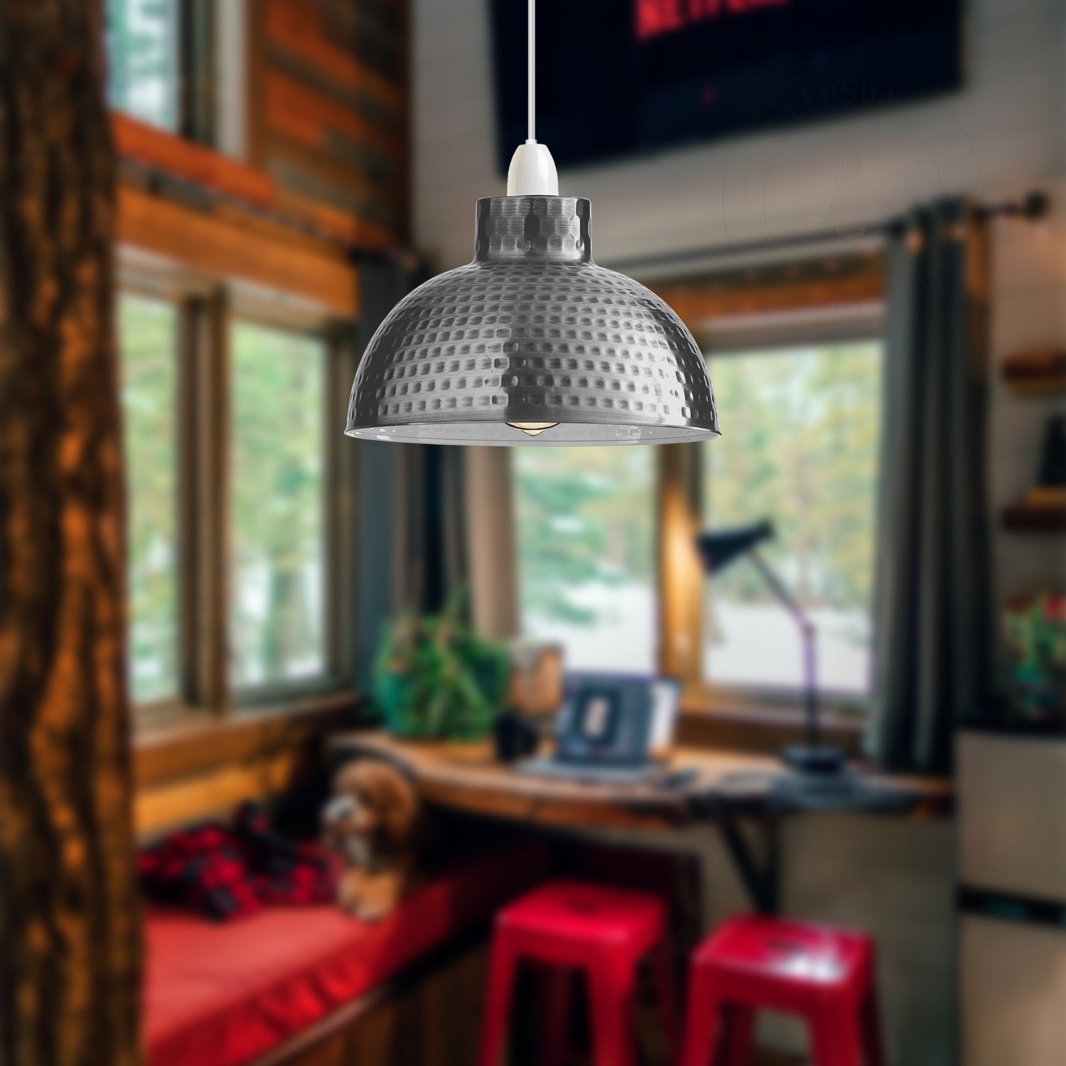 Retro Dome Light Shade Easy Fit 260mm Pendant Lampshade Fixture-Application image