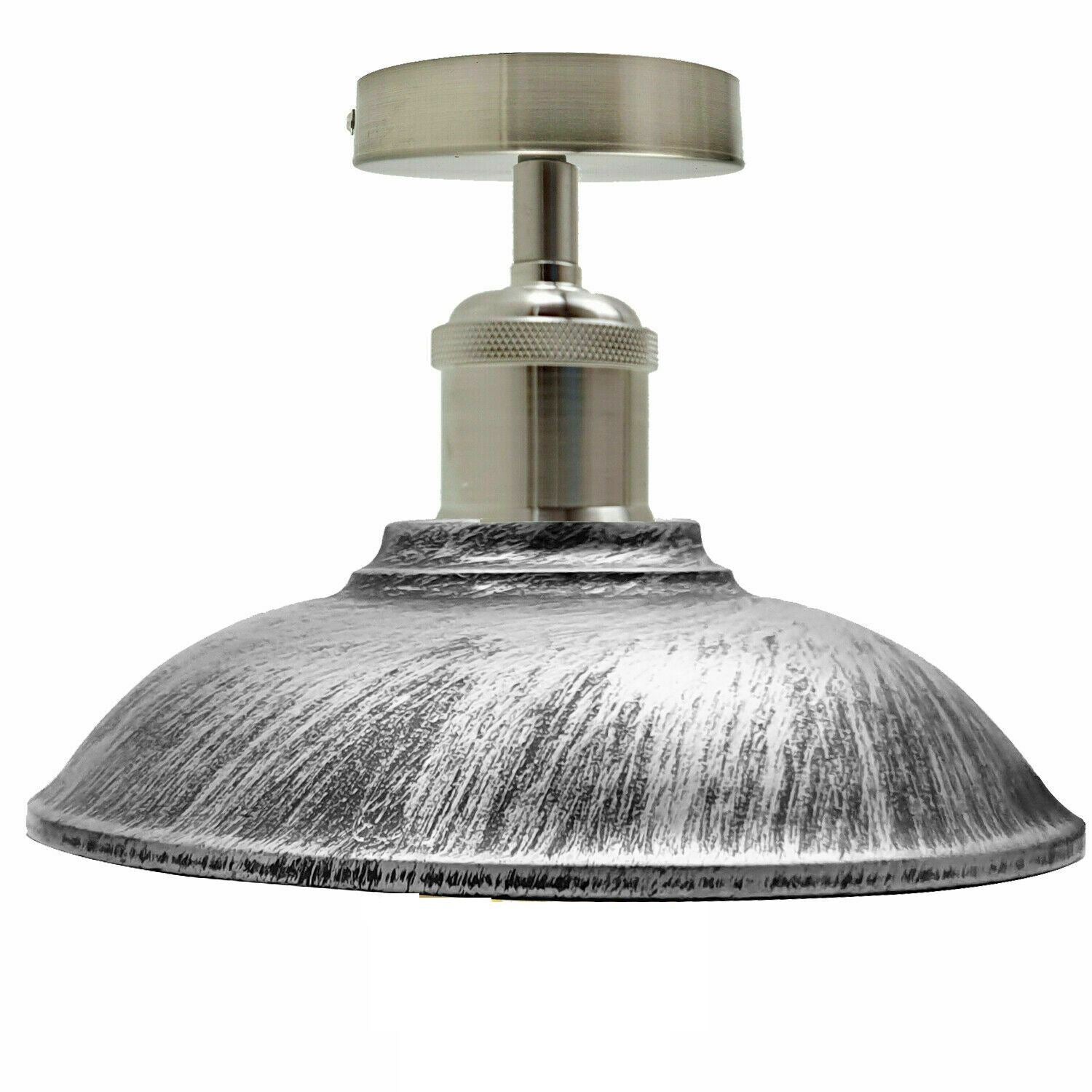 Flush Mount Metal Ceiling Light - Contemporary and Sleek Lighting Solution for Any Space- Burushed silver