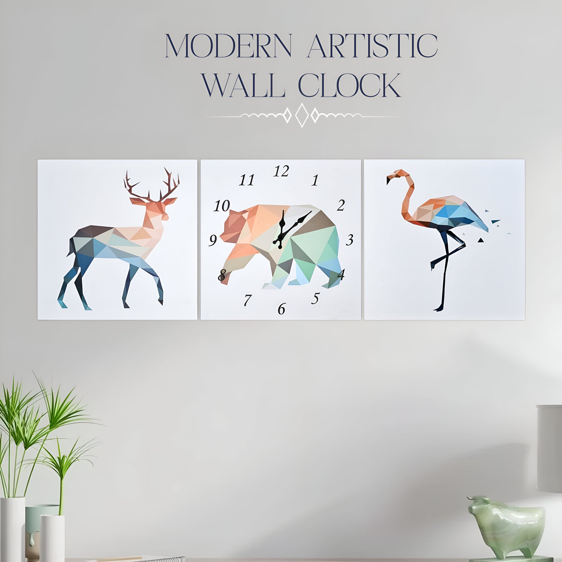 Deer Bear Flamingo Animal Wall Clock