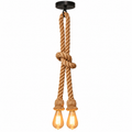 2 Head Rope Spider Light Gold Rope Ceiling Light DIY Rope Pendant Lighting~4217