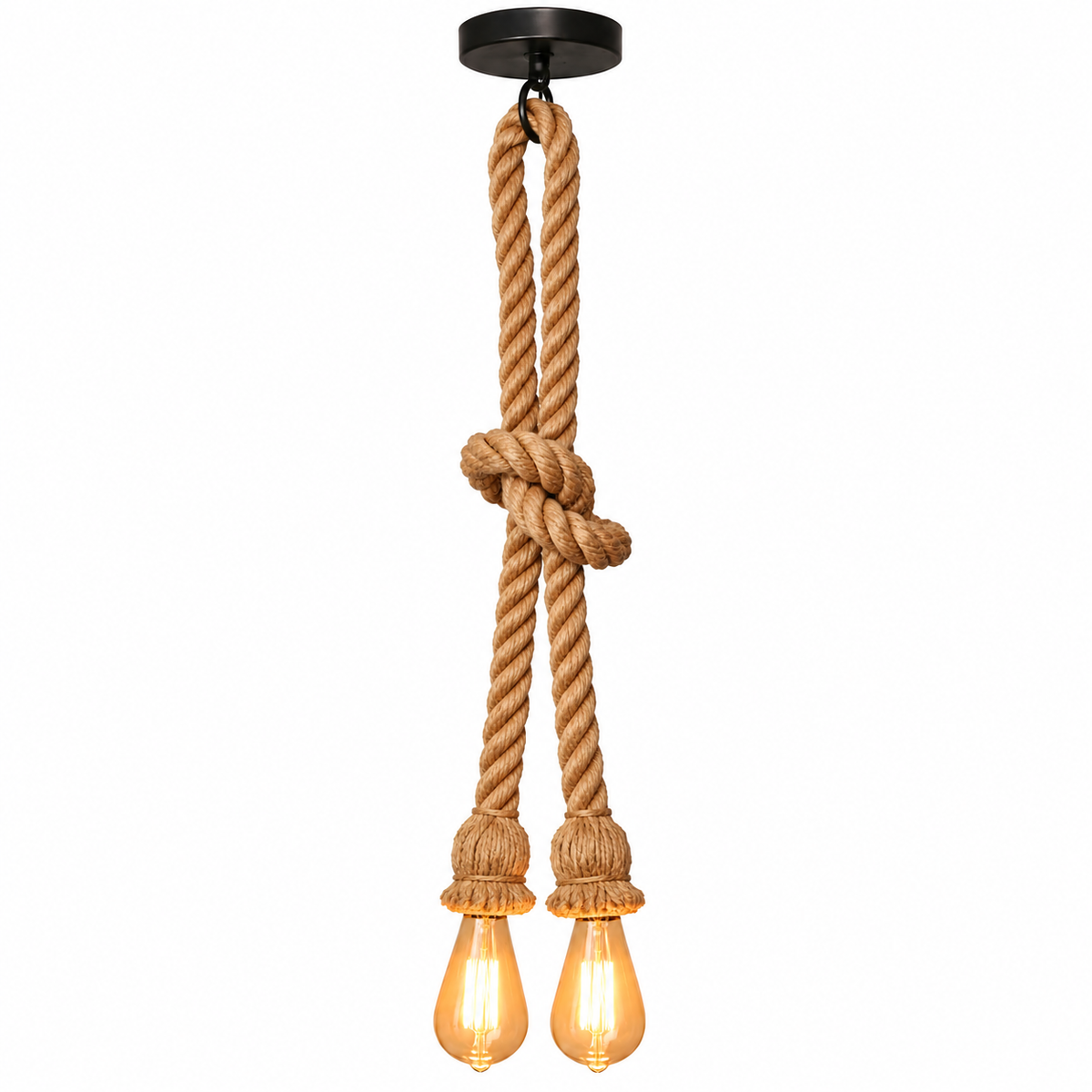 2 Head Rope Spider Light Gold Rope Ceiling Light DIY Rope Pendant Lighting~4217