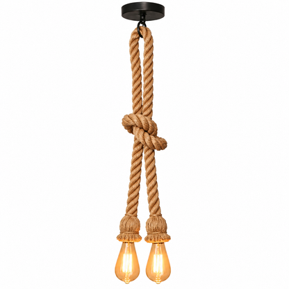2 Head Rope Spider Light Gold Rope Ceiling Light DIY Rope Pendant Lighting~4217