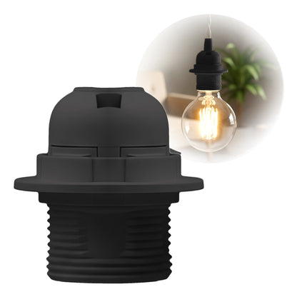 Black E27 Lamp Holder Shade Ring ES Edison Screw Bulb Socket,Pendant Light Fitting~2648