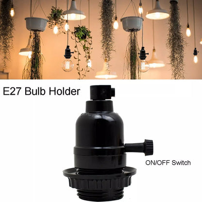 black bakelite E27 lamp holder with switch UK