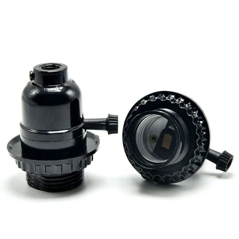 black bakelite E27 switched lamp holder UK
