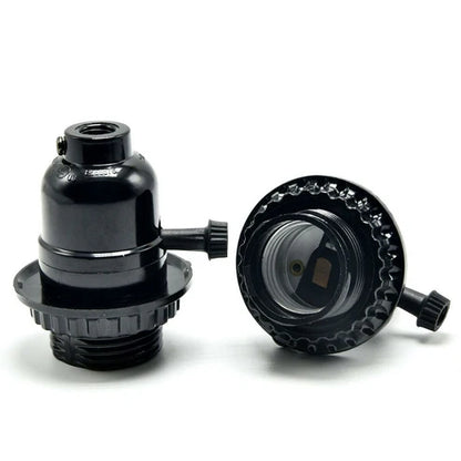 black bakelite E27 switched lamp holder UK