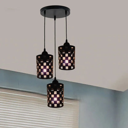 Vintage 2Pack barrel cage3 Way lamp Shade Ceiling hanging Lamp-Application image