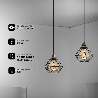 buy hemp rope pendant light UK