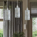 Vintage 2Pack Retro Drum White Cage Hanging Pendant Light -Application image