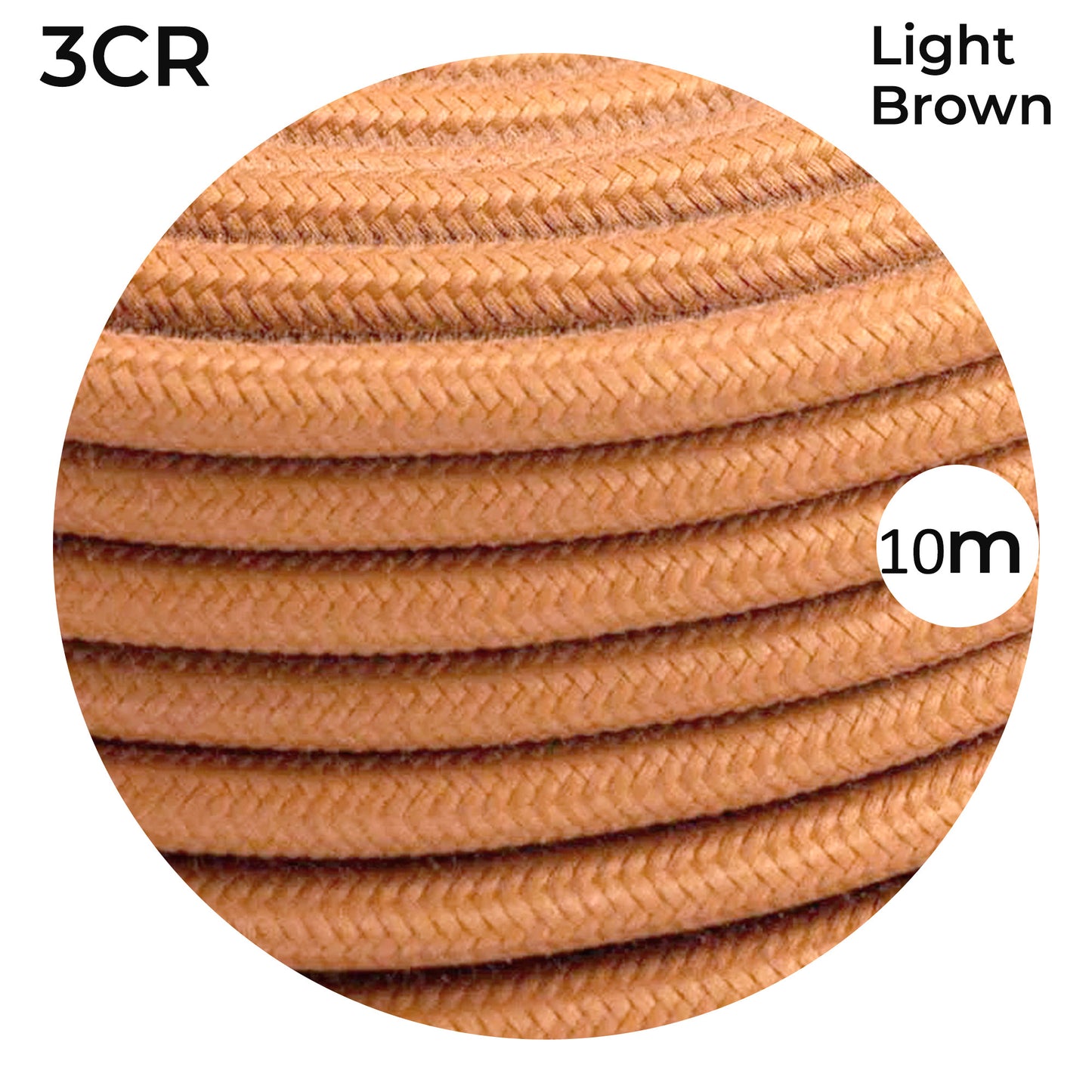 Vintage 3 Core Braided Electrical Cable~1114