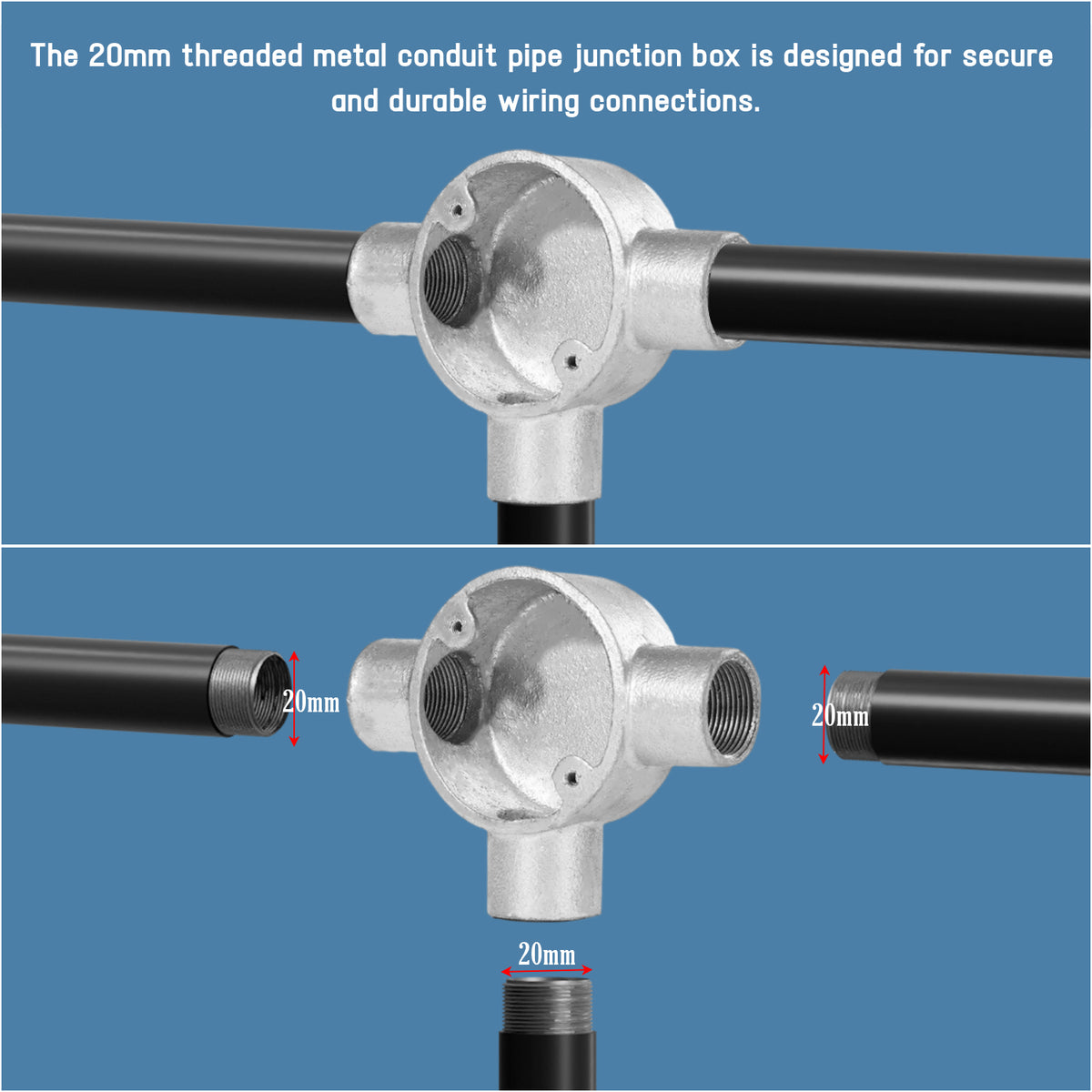 Threaded Through Box Threaded Electrical Junction Box Weatherproof Electrical Boxes, Metal
