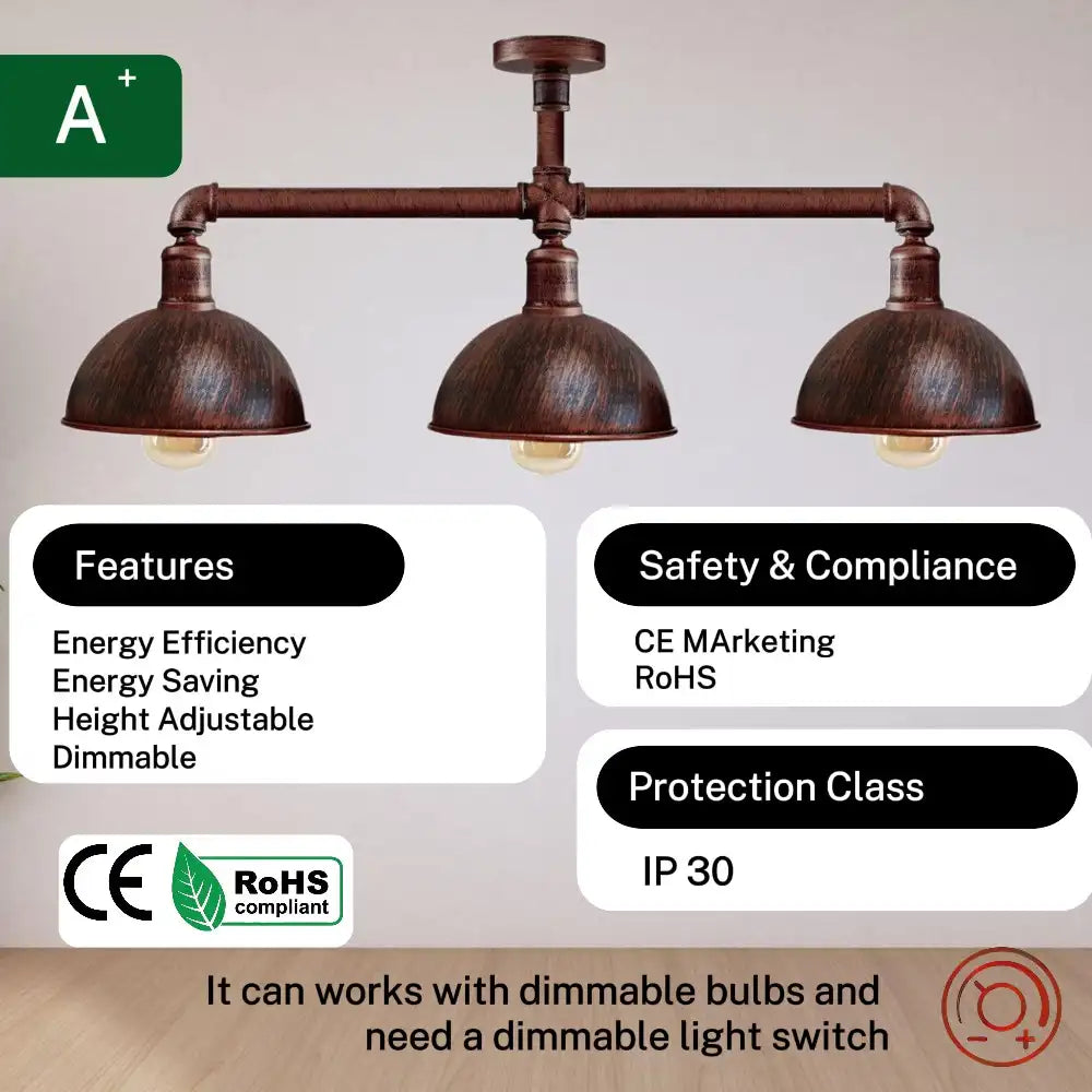 3 way flush ceiling lights kitchen