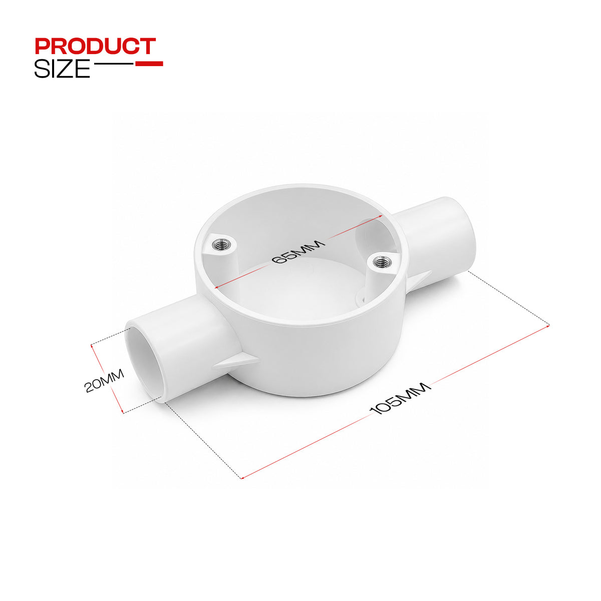 20mm White PVC Conduit Electrical Junction Boxes~4095