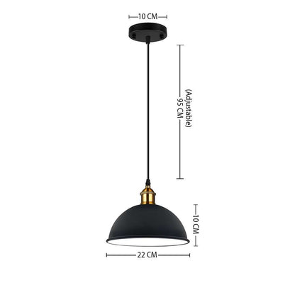 Single Head Pendant Light with Metal shade- Size image
