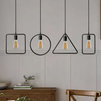 Square/Circle/Rectangle One Head Hanging Pendant Lamp Fixture - application image