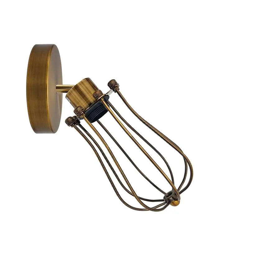 Adjustable socket metal cage wall lamp