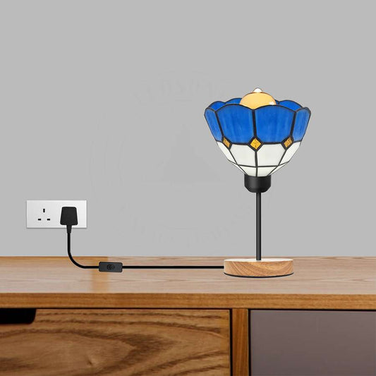 wood stand holder bedside lamp