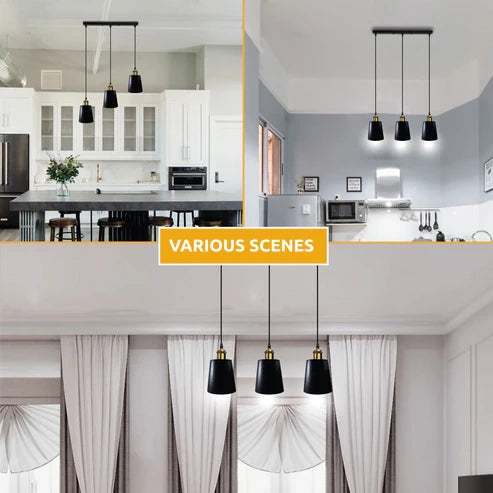 retro 3 bulb black pendant ceiling light dining room